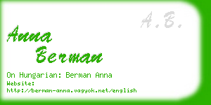 anna berman business card